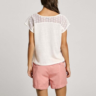 T-Shirt À Col V Avec Dentelle PEPE JEANS