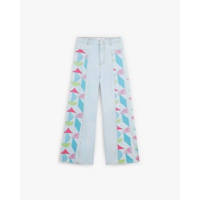Pantalon en denim À cÔtÉ brodÉ scculotte SCALPERS