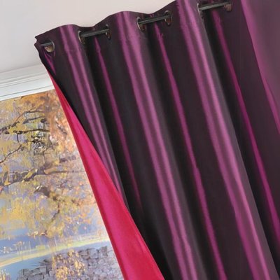 Rideau Ameublement Réversible en Taffetas HOME MAISON