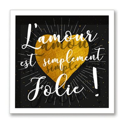Cadre imprimé cœur Double - 30 x 30 cm - L'amour jolie TOILINUX
