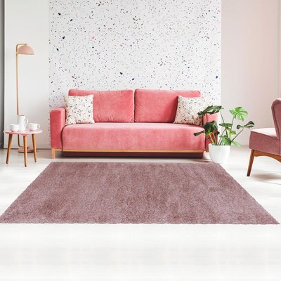 Tapis longs poils shaggy tissé motif uni UNI B UN AMOUR DE TAPIS