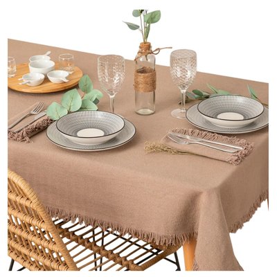 Nappe en coton a franges - Chic et élégante EDEN