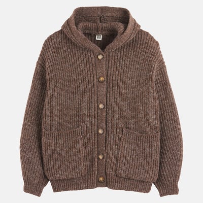 Løstsiddende cardigan med hætte og knapper LA REDOUTE KOLLEKTIONER