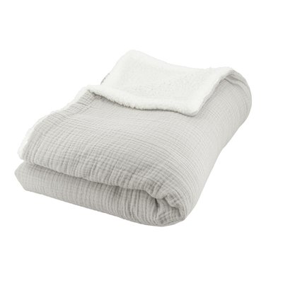 Plaid sherpa et gaze de coton HOME MAISON