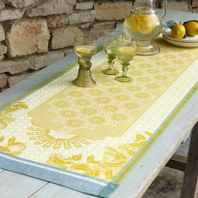 Chemin de table en Lin, JARDIN D'ORIENT LE JACQUARD FRANCAIS