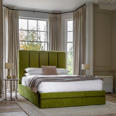 Oakwood Fluted Velvet Storage Drawer Bed SO'HOME