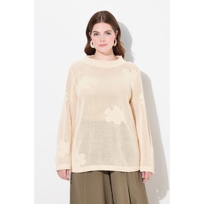 Pull, maille ajourée, col rond ULLA POPKEN