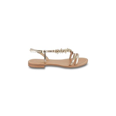 Sandales plates en cuir Hofella, bijoux nacrés LES TROPEZIENNES PAR M BELARBI