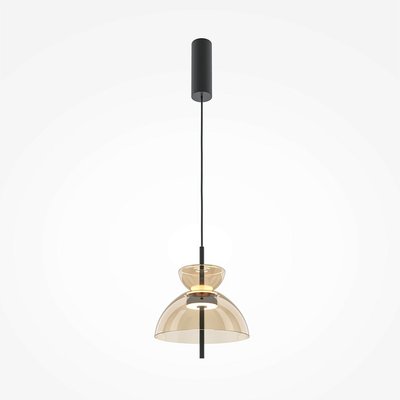 Suspension LED moderne - verre ambré silhouette cloche NORA PIER IMPORT