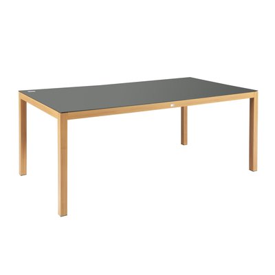 Table de jardin rectangulaire en aluminium effet bois, CIOTAT OVIALA