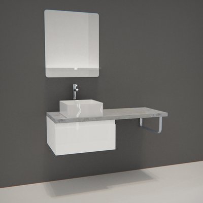 Meuble simple + vasque + miroir WILL MOB IN