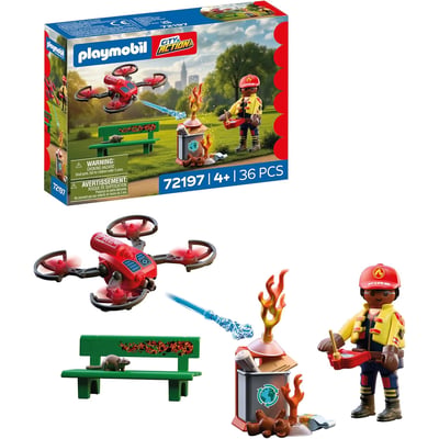 Drone de pompiers avec flèches d'eau PLAYMOBIL