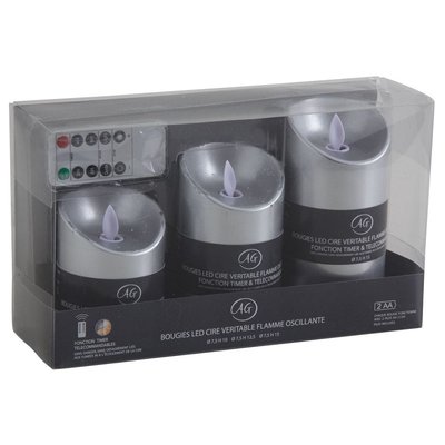 Coffret 3 bougies à LED avec télécommande Or AUBRY GASPARD