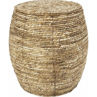 pouf en fibre naturelle style artisanal pour salon ou chambre RECOLLECTION