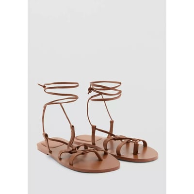 Sandales cuir lanières croisées MANGO TEEN