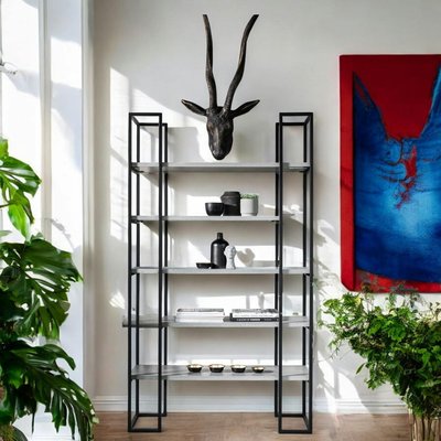 Etagère design en bois effet béton et métal KINGSTON PIER IMPORT
