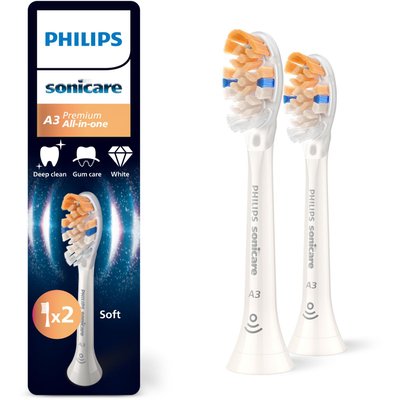 Brossette dentaire Sonicare lot de 2 - HX9092/87 white Premium All-in-One A3 PHILIPS