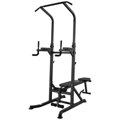 Station de musculation Fitness entrainement complet acier noir HOMCOM
