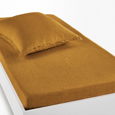 Drap housse enfant lin lavé, bonnet 30cm, Linot LA REDOUTE INTERIEURS