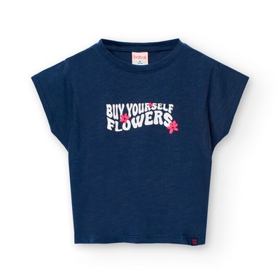 T-shirt à manches courtes avec message frontal BOBOLI