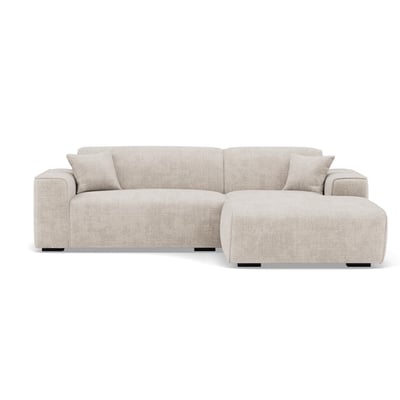 Canapé d'angle droit en velours texturé, LISON LISA DESIGN