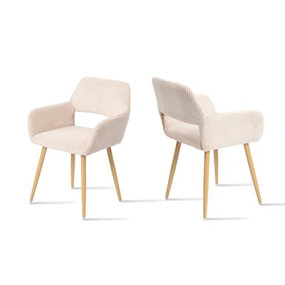 Lot de 2 chaises de salle à manger velours côtelé scandinave,Cromwell MEUBLES COSY