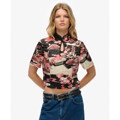 Haut en jacquard à col Mao SUPERDRY