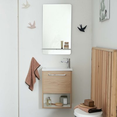 Ensemble meuble lave-mains + robinet + Miroir NIKA MOB IN