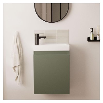 Meuble lave-mains + robinet noir LISA MOB IN