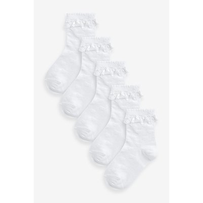 Socquettes avec cœur texturé, lot de 5 NEXT