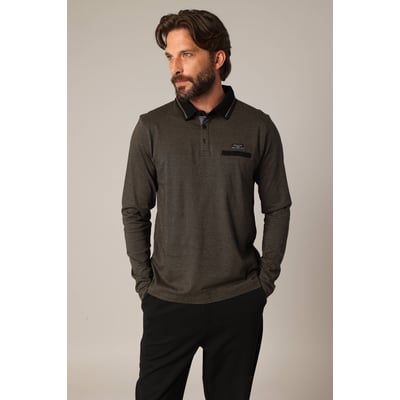 Polo à manches longues avec poche raglan boutonnée DREXLONI DEELUXE