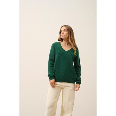 Pull Col V 4 Fils Sapin Amrita JUST CASHMERE