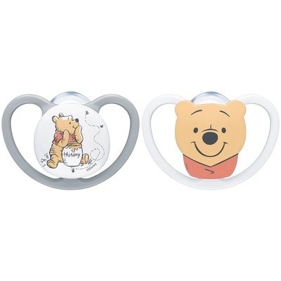 Lot de 2 Sucettes SPACE 6-18m Winnie l'ourson NUK