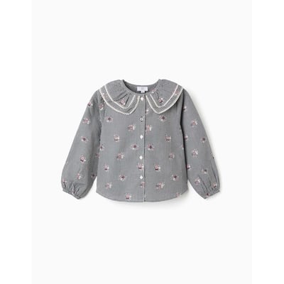 Chemise en coton à motif Vichy avec imprimé floral ZIPPY