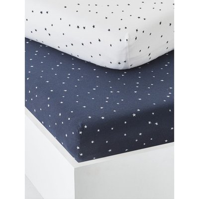 Lot de 2 draps-housses en coton Oeko-Tex® VERTBAUDET