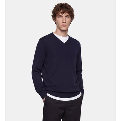 Pull droit tuton col v coton bio GALERIES LAFAYETTE