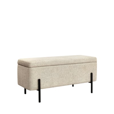 Banc coffre en tissu et métal L100cm- KOS DRAWER