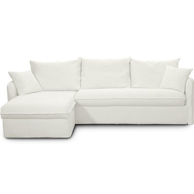 Canapé d'angle convertible express 5 places en tissu bouclette - GINA HOMIFAB