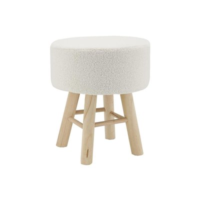 Tabouret en bouclette pied bois AUBRY GASPARD