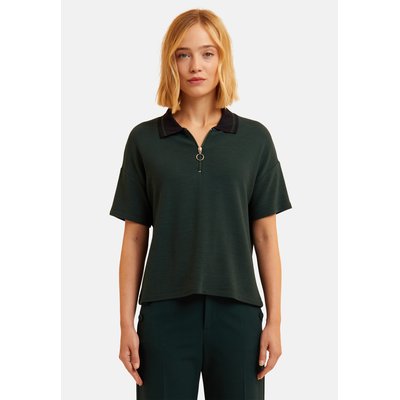 Top manches courtes col polo zippé ICODE