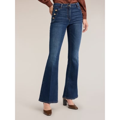 Jean flare avec boutons métalliques MOTIVI