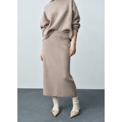 Jupe midi laine mélangée MANGO