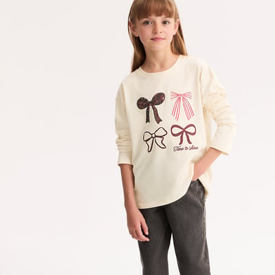 T-shirt manches longues, imprimé noeuds devant LA REDOUTE COLLECTIONS