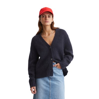 Cardigan col V regular en mélange moelleux de laine vierge et de mohair MARC O’POLO DENIM