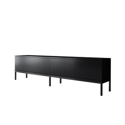 Meuble TV  2 portes rabattables noir L180 cm - LORD CALICOSY