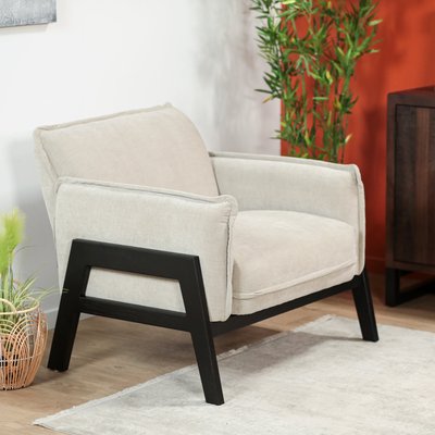 Fauteuil beige en tissu style contemporain BERGAME PIER IMPORT