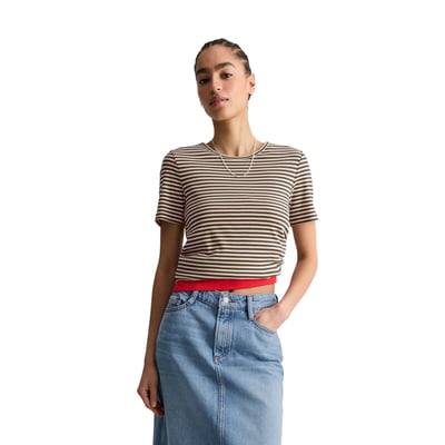 T-shirt slim en jersey côtelé MARC O’POLO DENIM