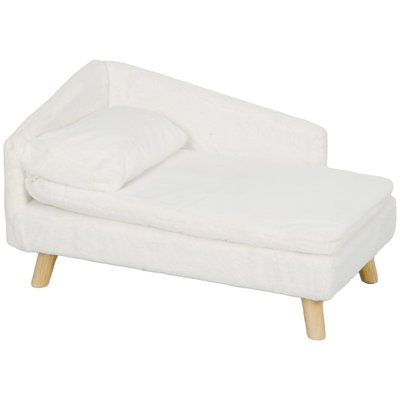 Canapé chien méridienne style scandinave 2 coussins PAWHUT
