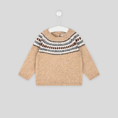 Pull jacquard col rond manches longues, garçon, OEKO-TEX BOUT'CHOU