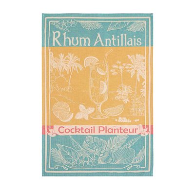 Torchon en jacquard de coton imprimé, RHUM ANTILLAIS COUCKE